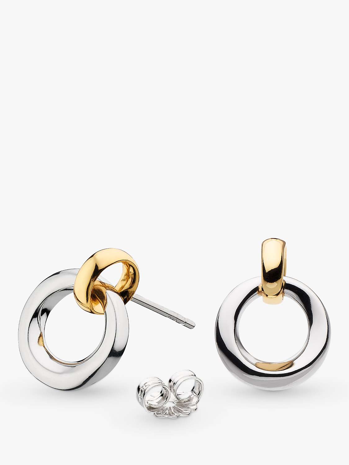 Buy Kit Heath Bevel Cirque Link Stud Drop Earrings, Yellow Gold/Silver Online at johnlewis.com