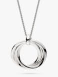 Kit Heath Bevel Trilogy Grande Slider Necklace, Silver