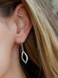 Kit Heath Entwine Twine Twist Link Drop Earrings, Silver