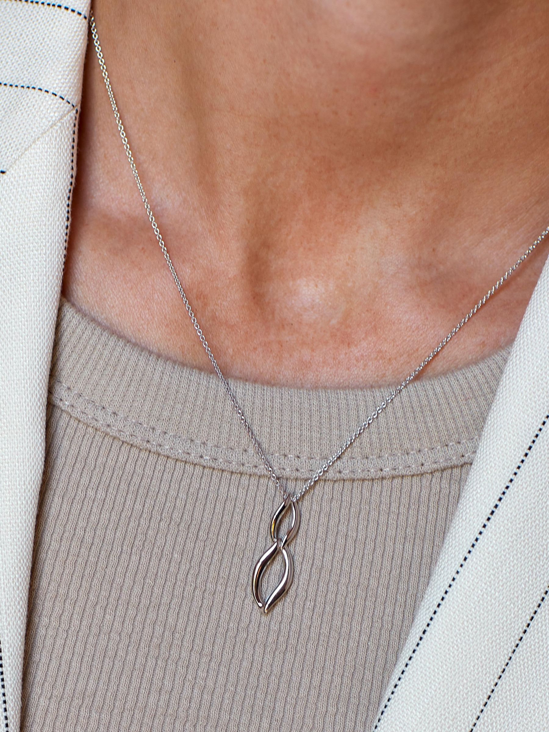 Buy Kit Heath Entwine Twine Duo Link Pendant Necklace, Silver Online at johnlewis.com