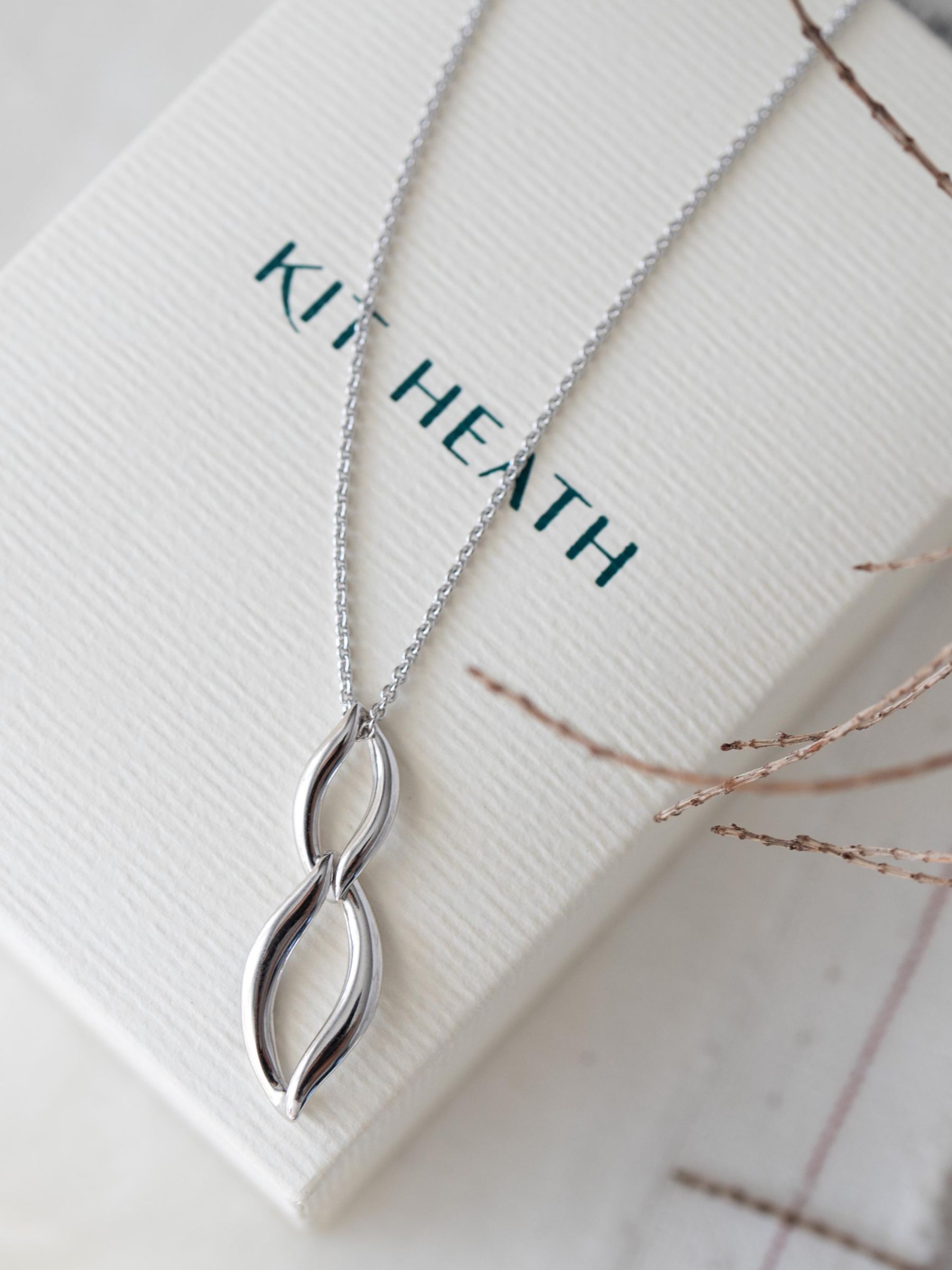 Buy Kit Heath Entwine Twine Duo Link Pendant Necklace, Silver Online at johnlewis.com