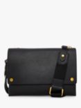 Jasper Conran Dahlia 3 Section Flap Over Cross Body Bag, Black