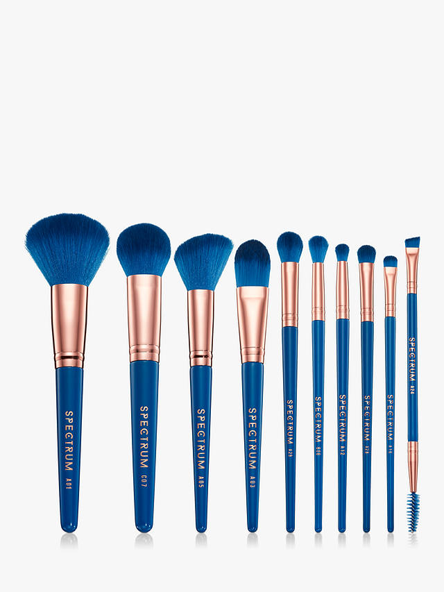 Spectrum x John Lewis Exclusive 10 Piece Makeup Brush Set, Azure Blue 2
