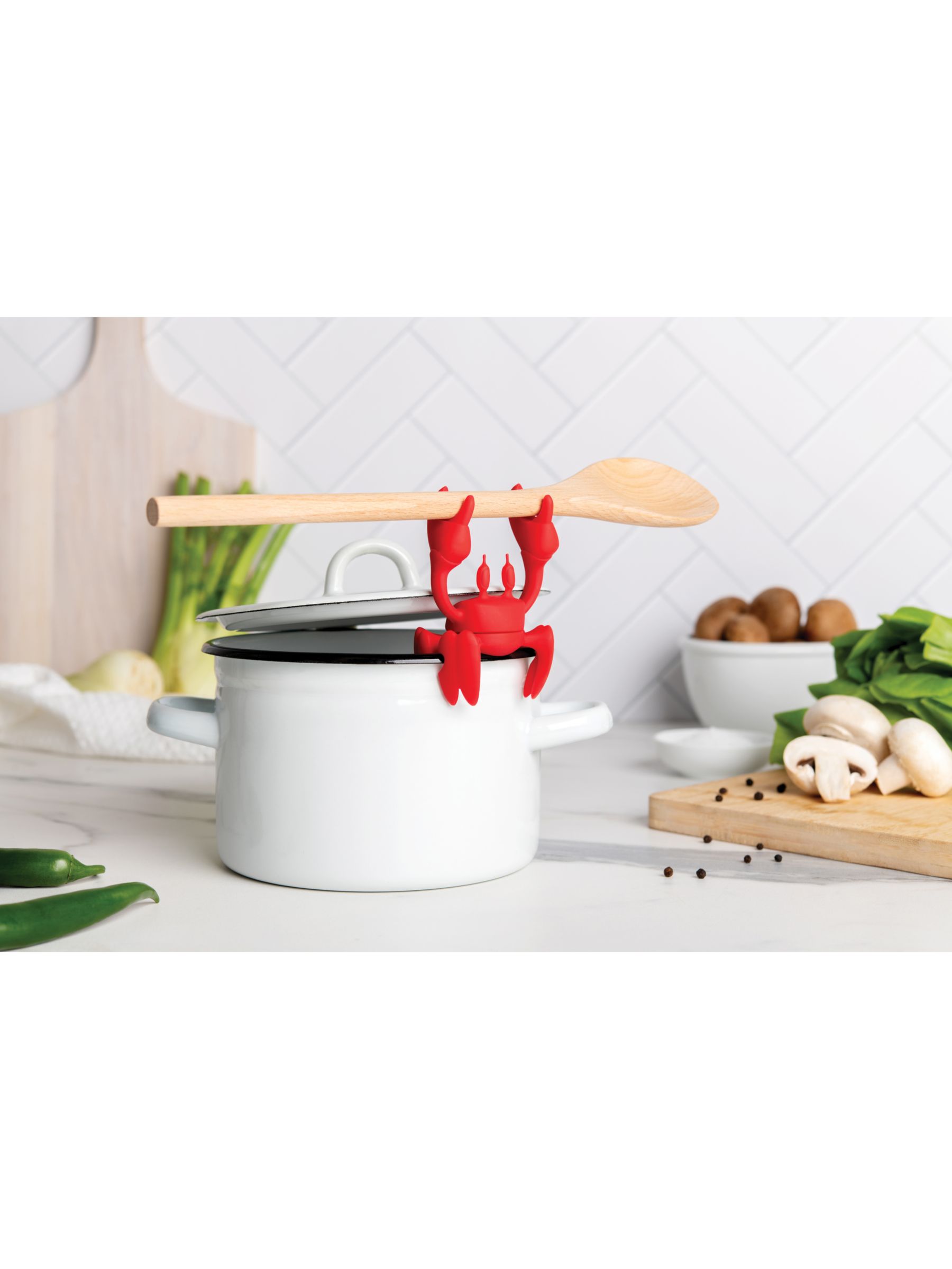 OTOTO Red Cooking Spoon Holder Crab New/Boxed Silicone Tray Funny Kitchen  Tools