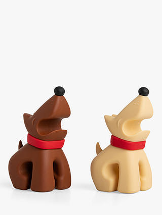 OTOTO Best Bud Dogs Silicone Steam Release & Spoon Holder Set, Brown/Sandstone