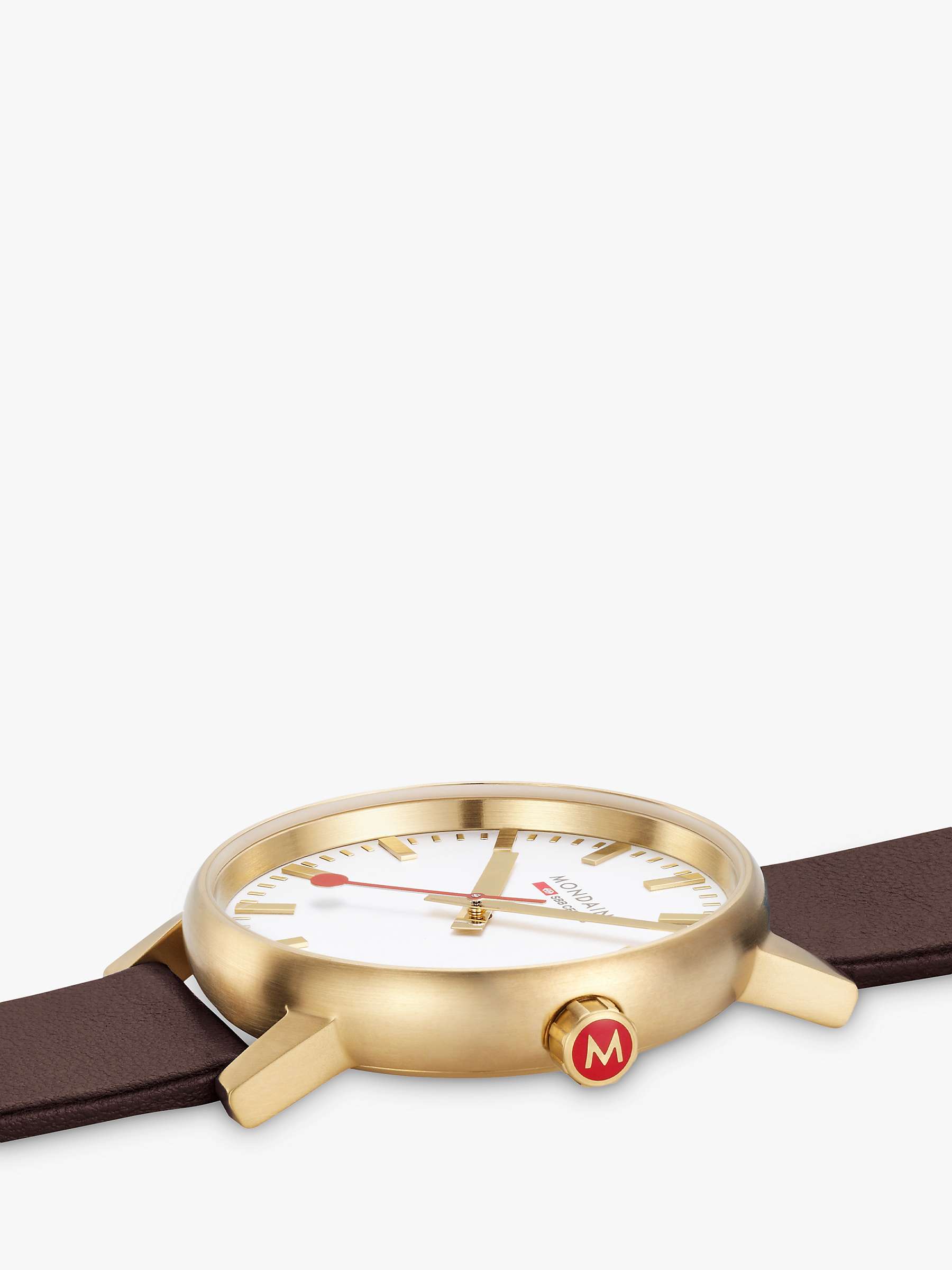 Buy Mondaine MSE.40112.LGV Unisex Vegan Leather Strap Watch, Brown Online at johnlewis.com
