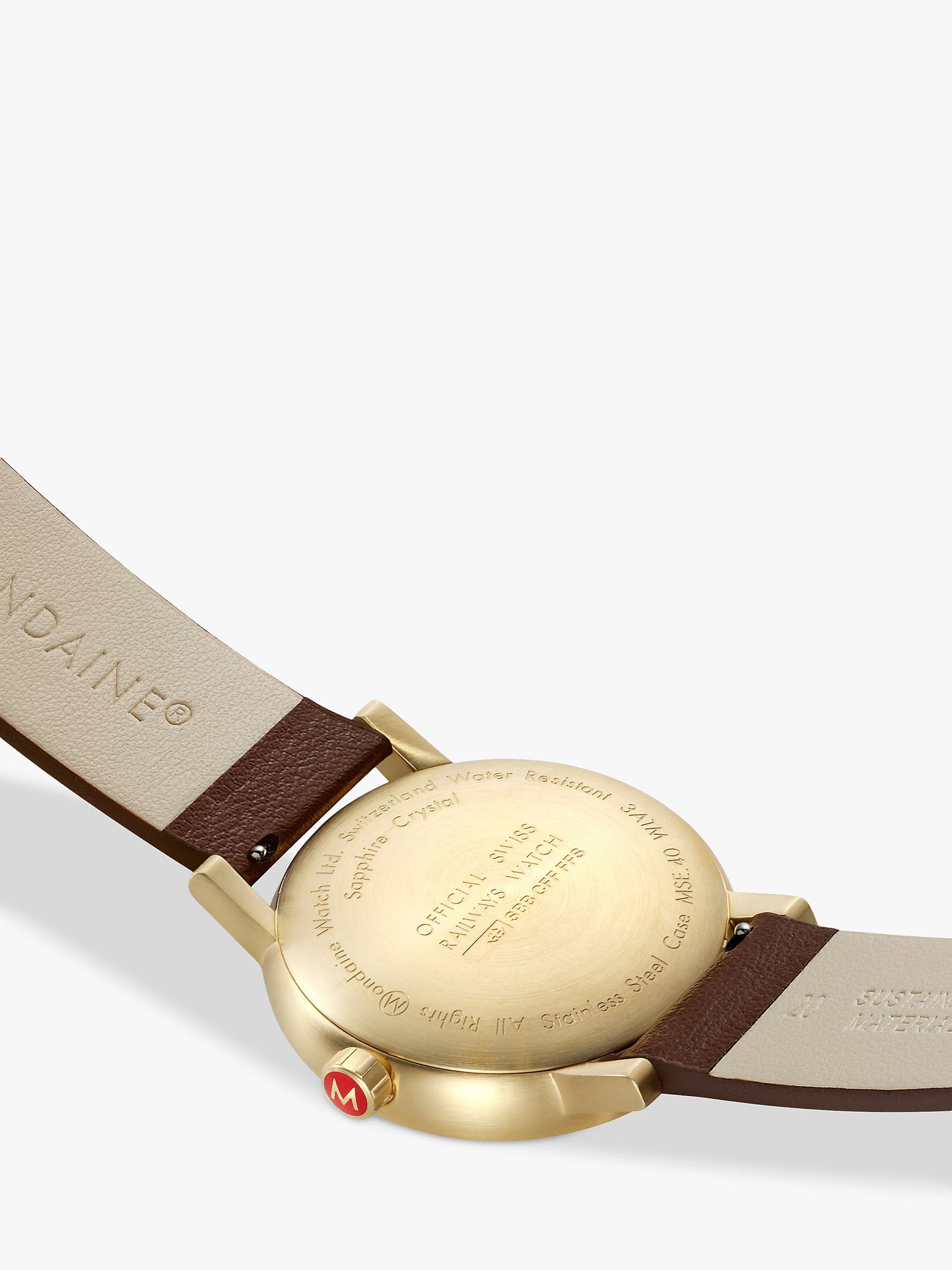 Buy Mondaine MSE.40112.LGV Unisex Vegan Leather Strap Watch, Brown Online at johnlewis.com