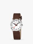 Mondaine Unisex Simply Elegant Leather Strap Watch