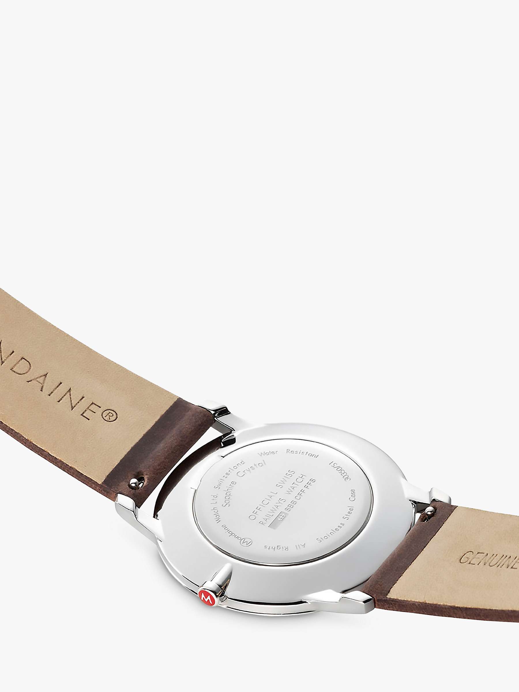 Buy Mondaine A638.30350.12SBG Unisex Simply Elegant Leather Strap Watch, Brown Online at johnlewis.com