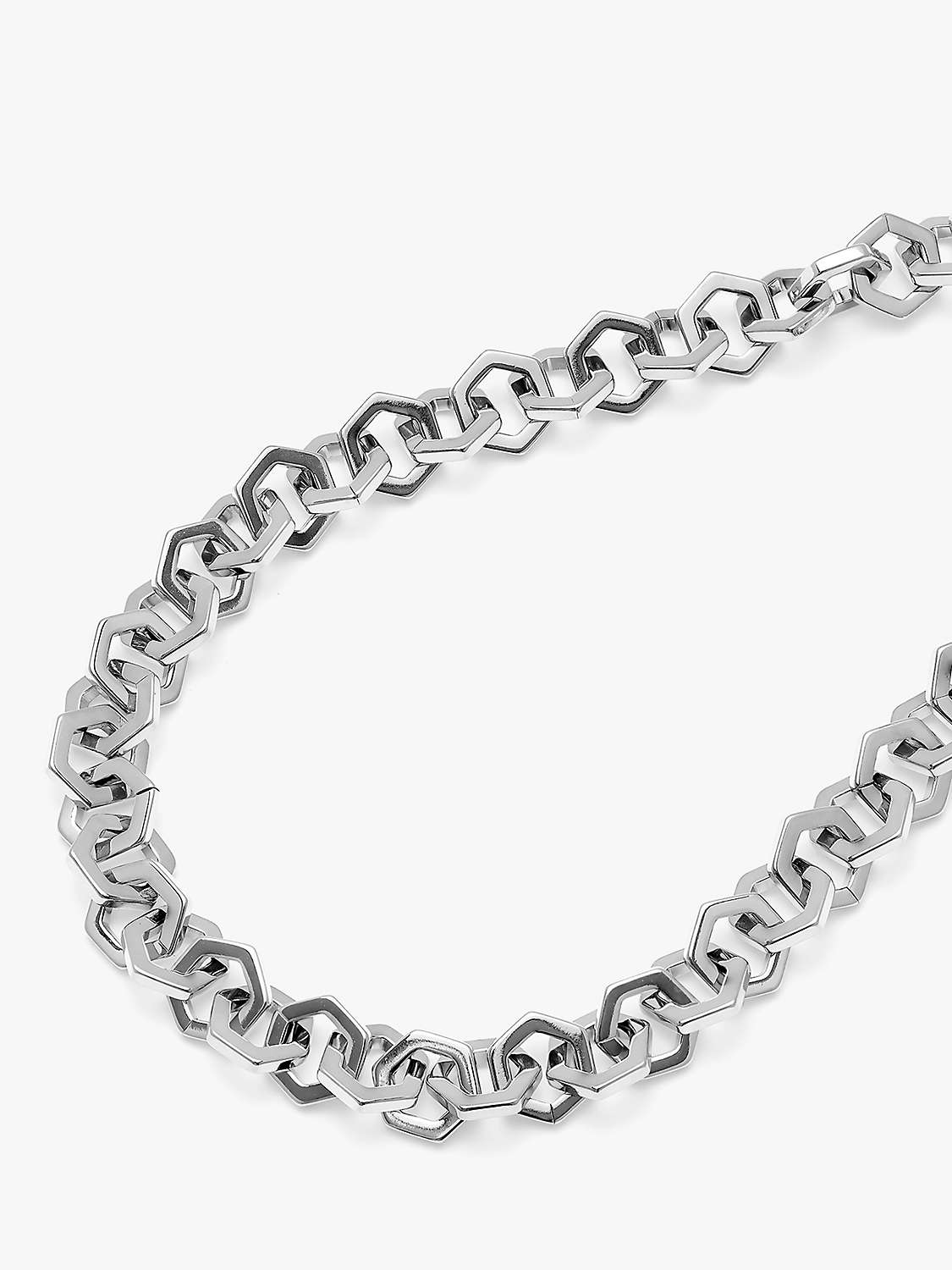 Buy Olivia Burton Honeycomb Link Necklace, Silver Online at johnlewis.com