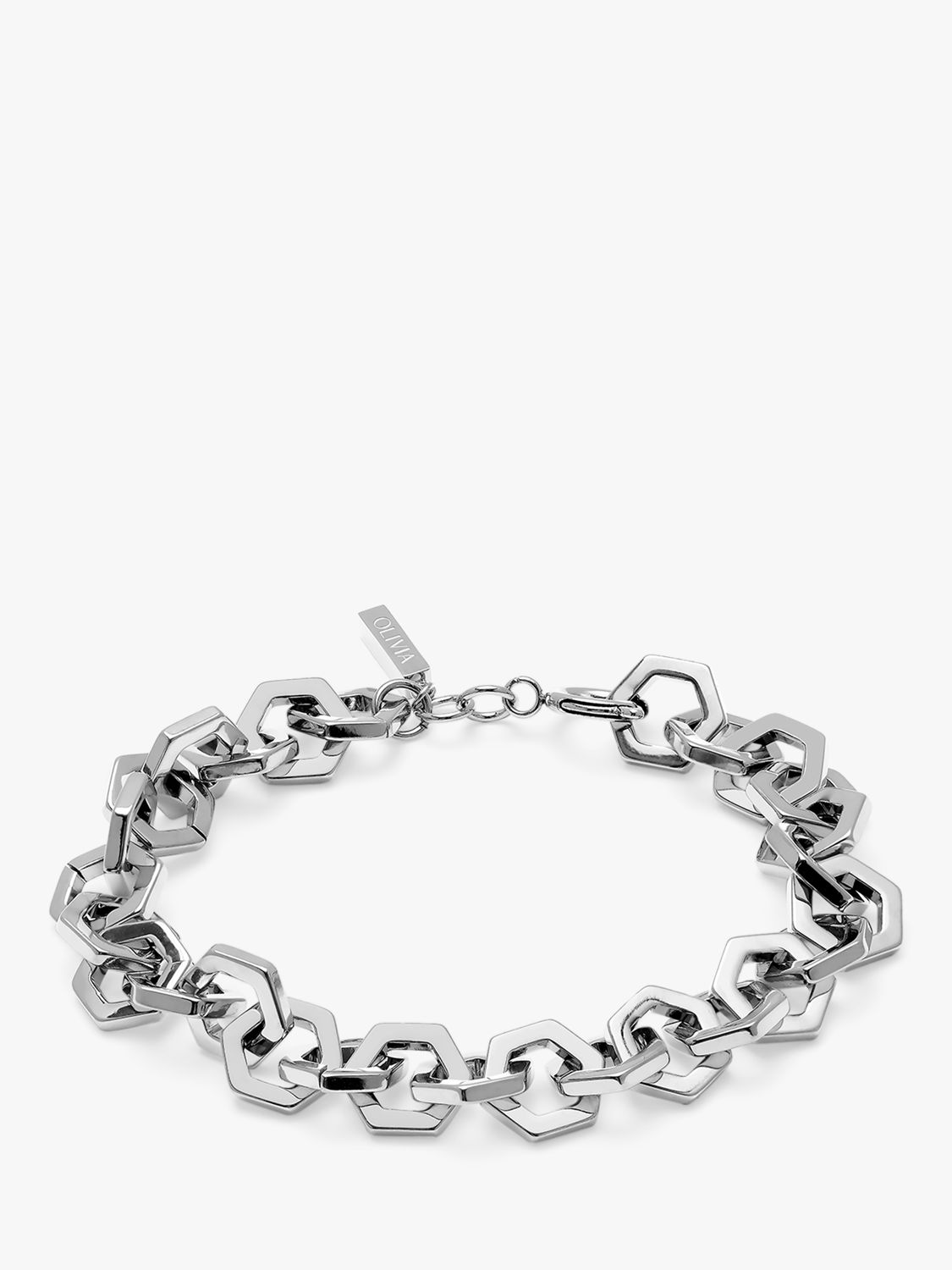 Olivia Burton Honeycomb Link Bracelet, Silver at John Lewis & Partners