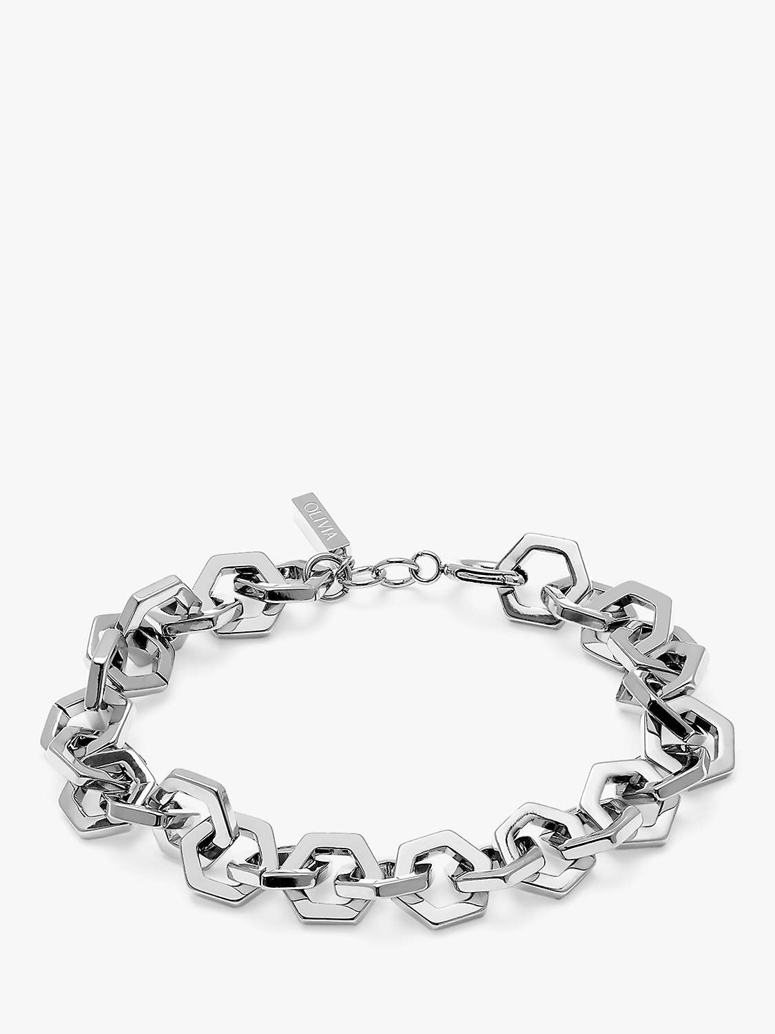 Buy Olivia Burton Honeycomb Link Bracelet, Silver Online at johnlewis.com