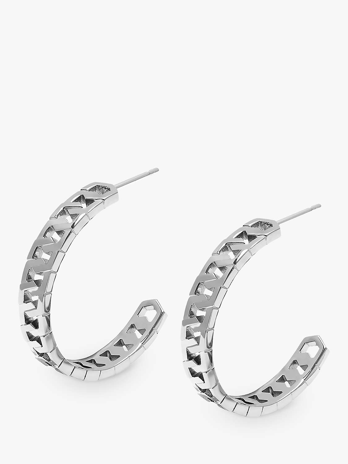 Buy Olivia Burton Honeycomb Link Hoop Earrings, Silver Online at johnlewis.com
