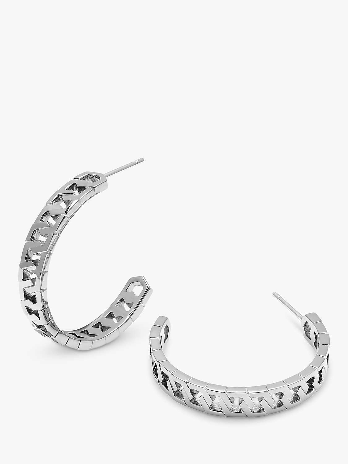 Buy Olivia Burton Honeycomb Link Hoop Earrings, Silver Online at johnlewis.com