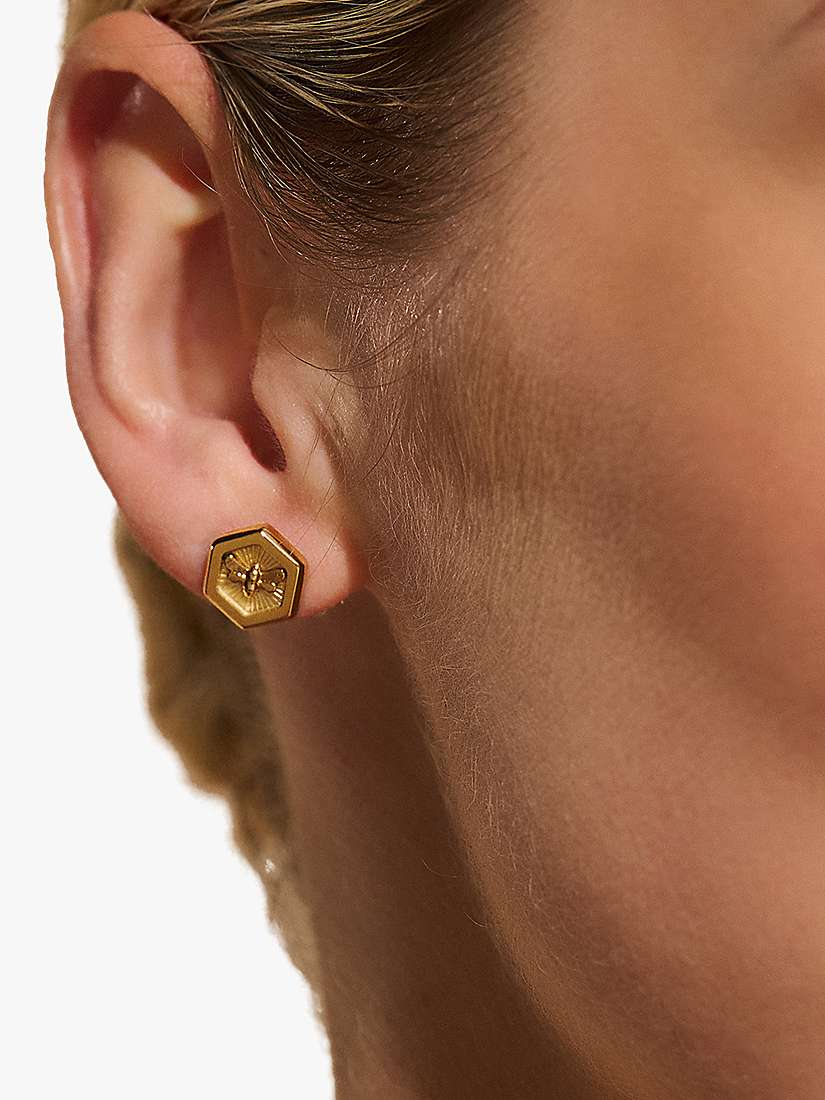 Buy Olivia Burton Bee & Honeycomb Stud Earrings, Gold Online at johnlewis.com