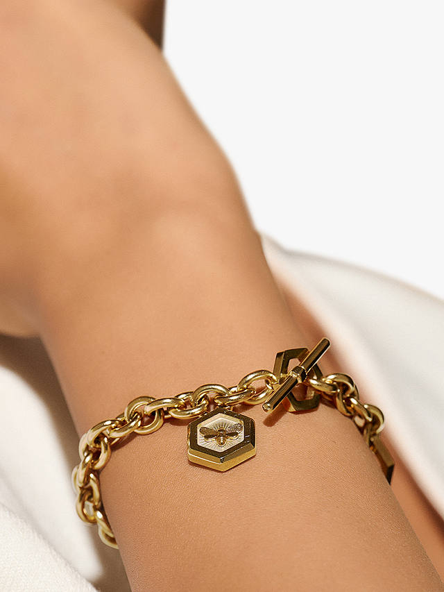 Olivia Burton Bee & Honeycomb T-Bar Bracelet, Gold