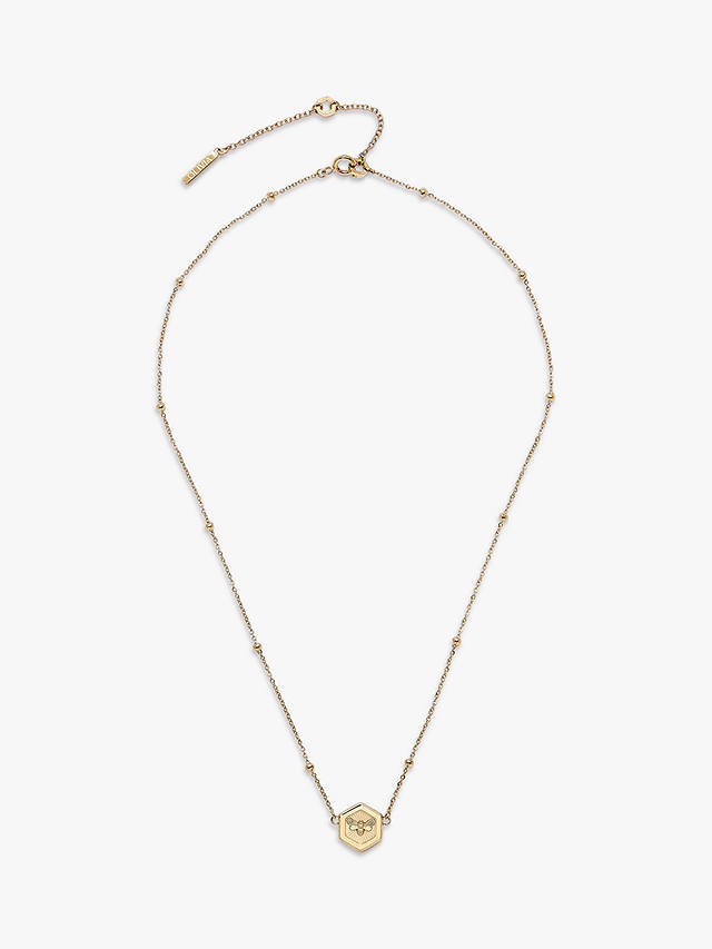 Olivia Burton Bee & Honeycomb Pendant Necklace, Gold