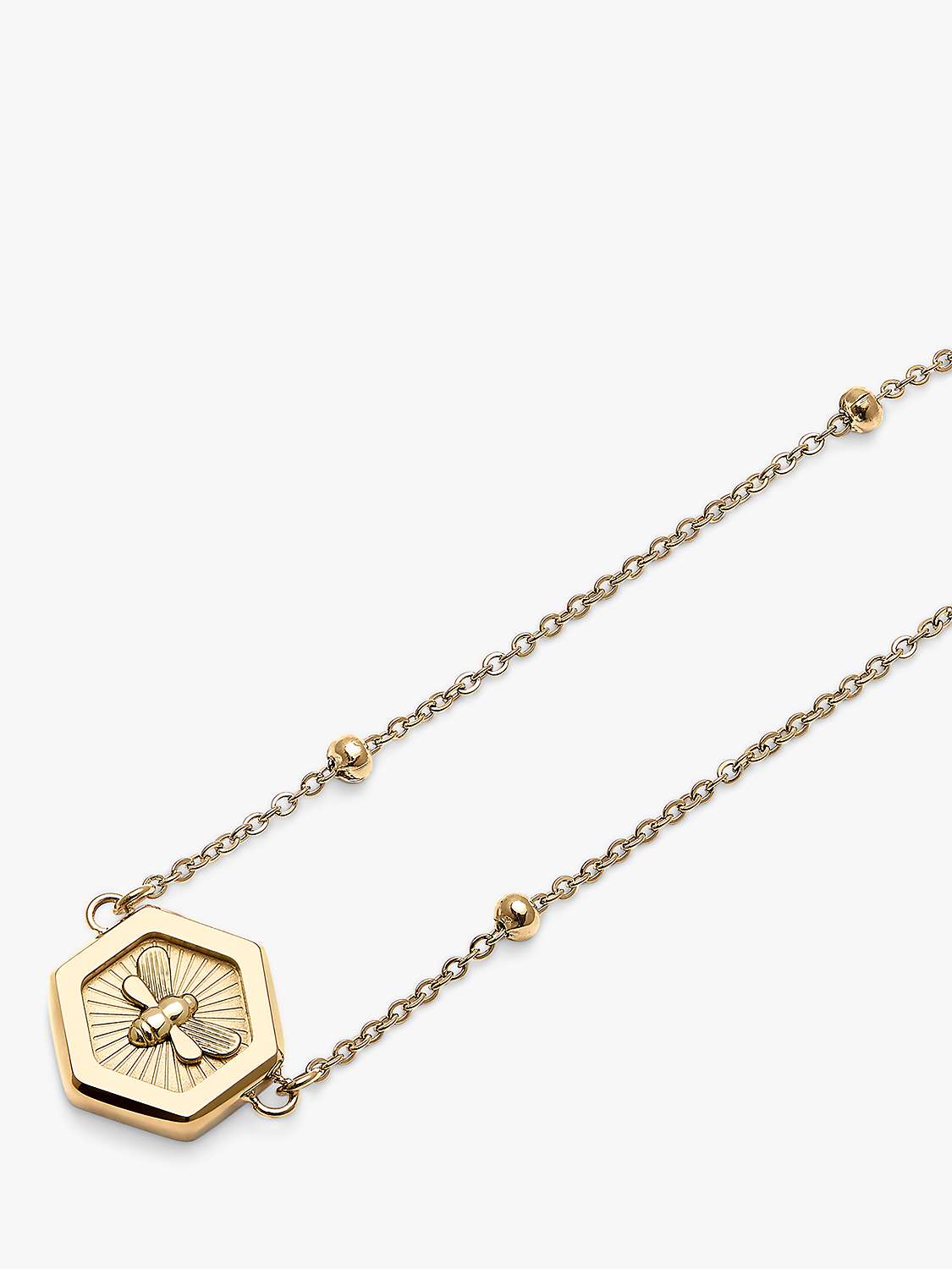 Buy Olivia Burton Bee & Honeycomb Pendant Necklace, Gold Online at johnlewis.com
