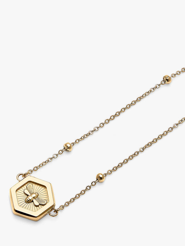 Olivia Burton Bee & Honeycomb Pendant Necklace, Gold