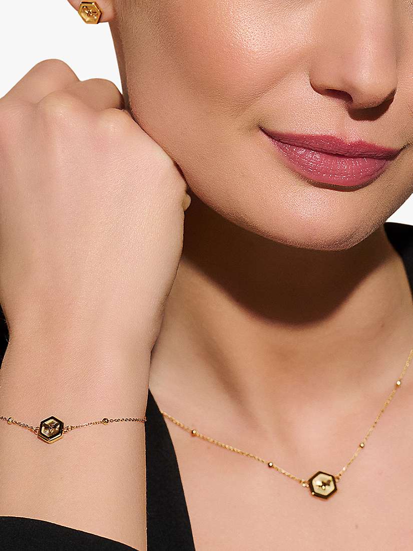 Buy Olivia Burton Bee & Honeycomb Pendant Necklace, Gold Online at johnlewis.com