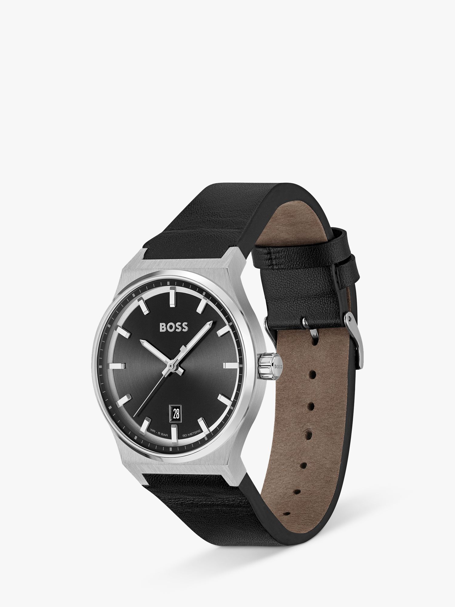 Buy BOSS 1514075 Men's Candor Leather Strap Watch, Black Online at johnlewis.com