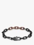 BOSS Men's Chain Two Tone Chain Bracelet, Black/Copper