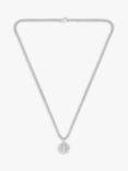 BOSS Men's Compass Pendant Necklace, Silver