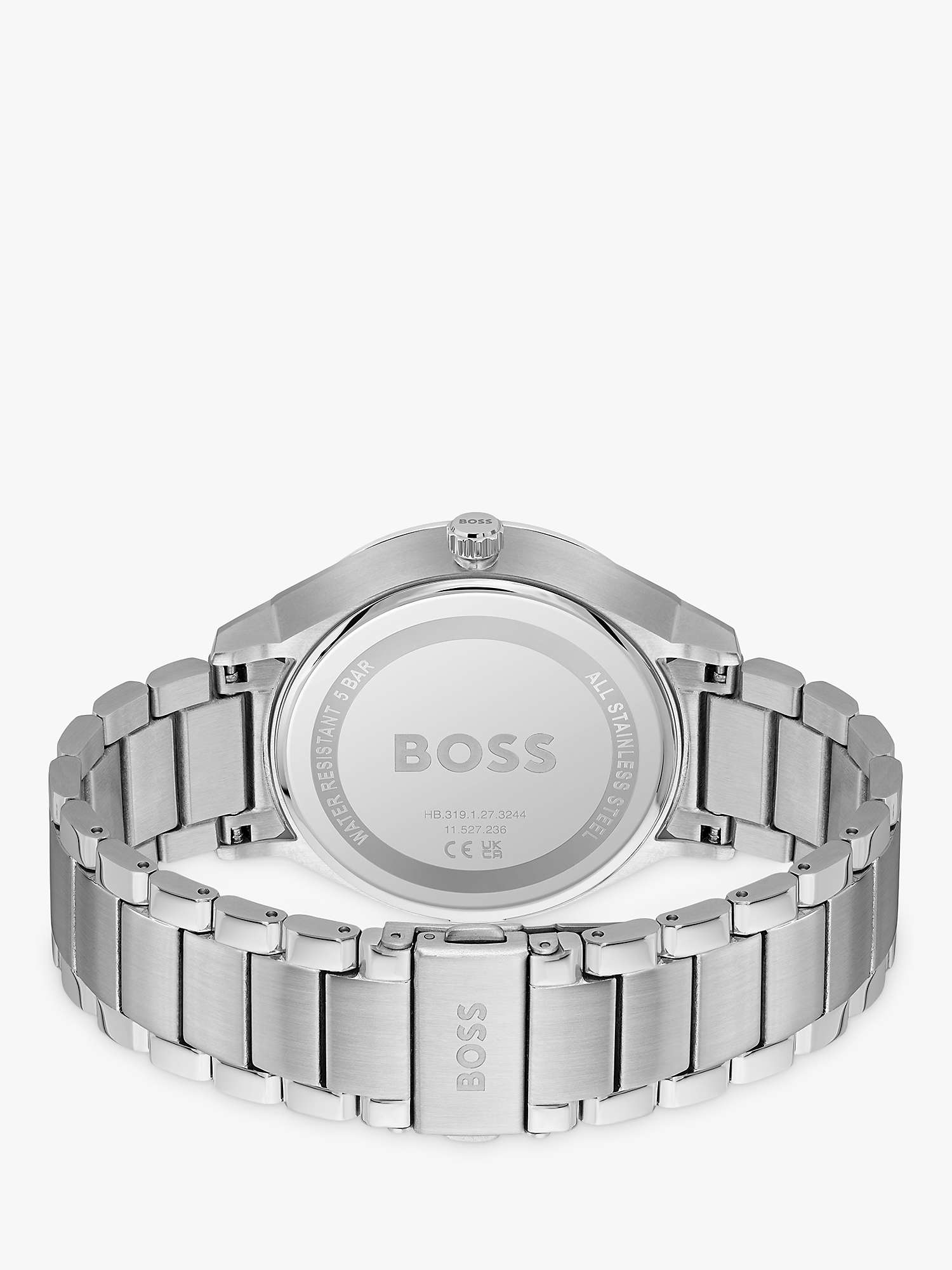 Buy BOSS 1514106 Men's Tyler Bracelet Strap Watch, Silver/Blue Online at johnlewis.com