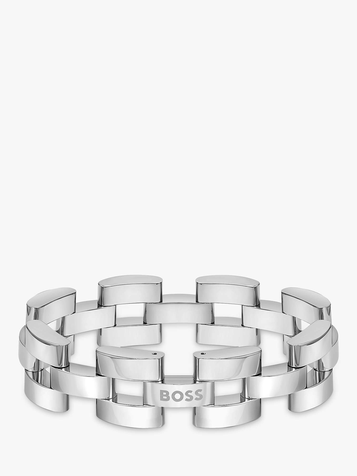 BOSS Men's Sway Link Chain Bracelet, Silver at John Lewis & Partners