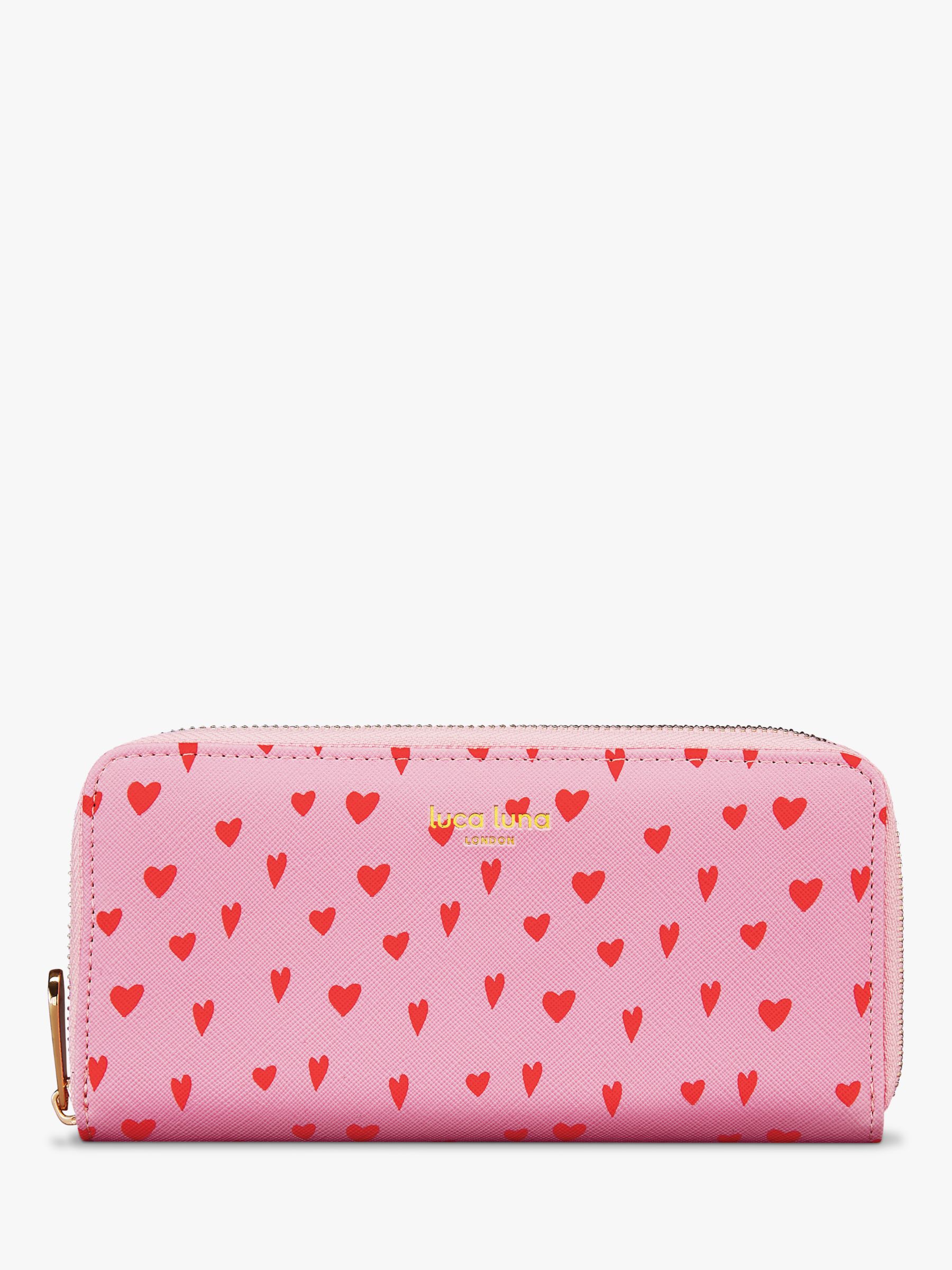 Fenella Smith Luca Luna Heart Print Recycled Purse, Pink