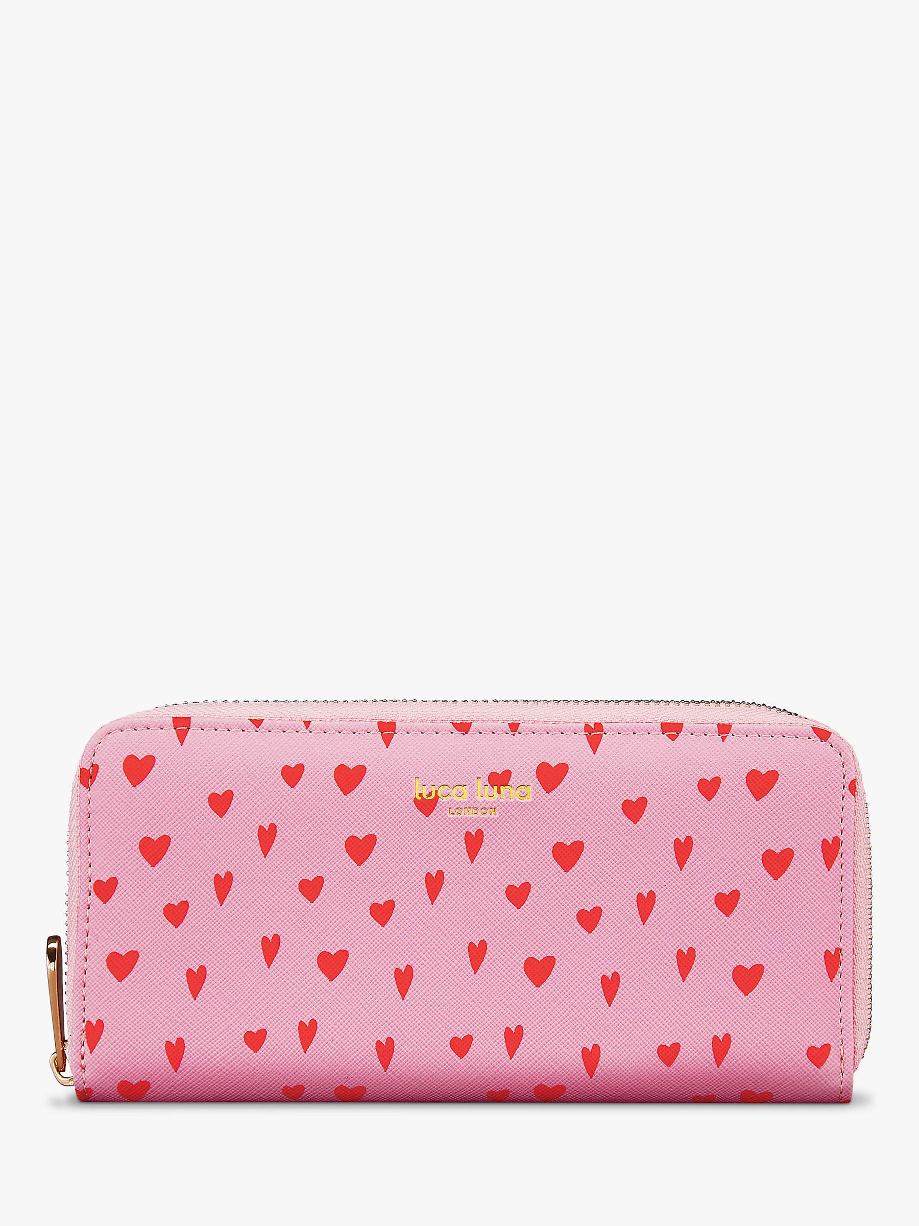 Buy Fenella Smith Luca Luna Heart Print Recycled Purse, Pink Online at johnlewis.com