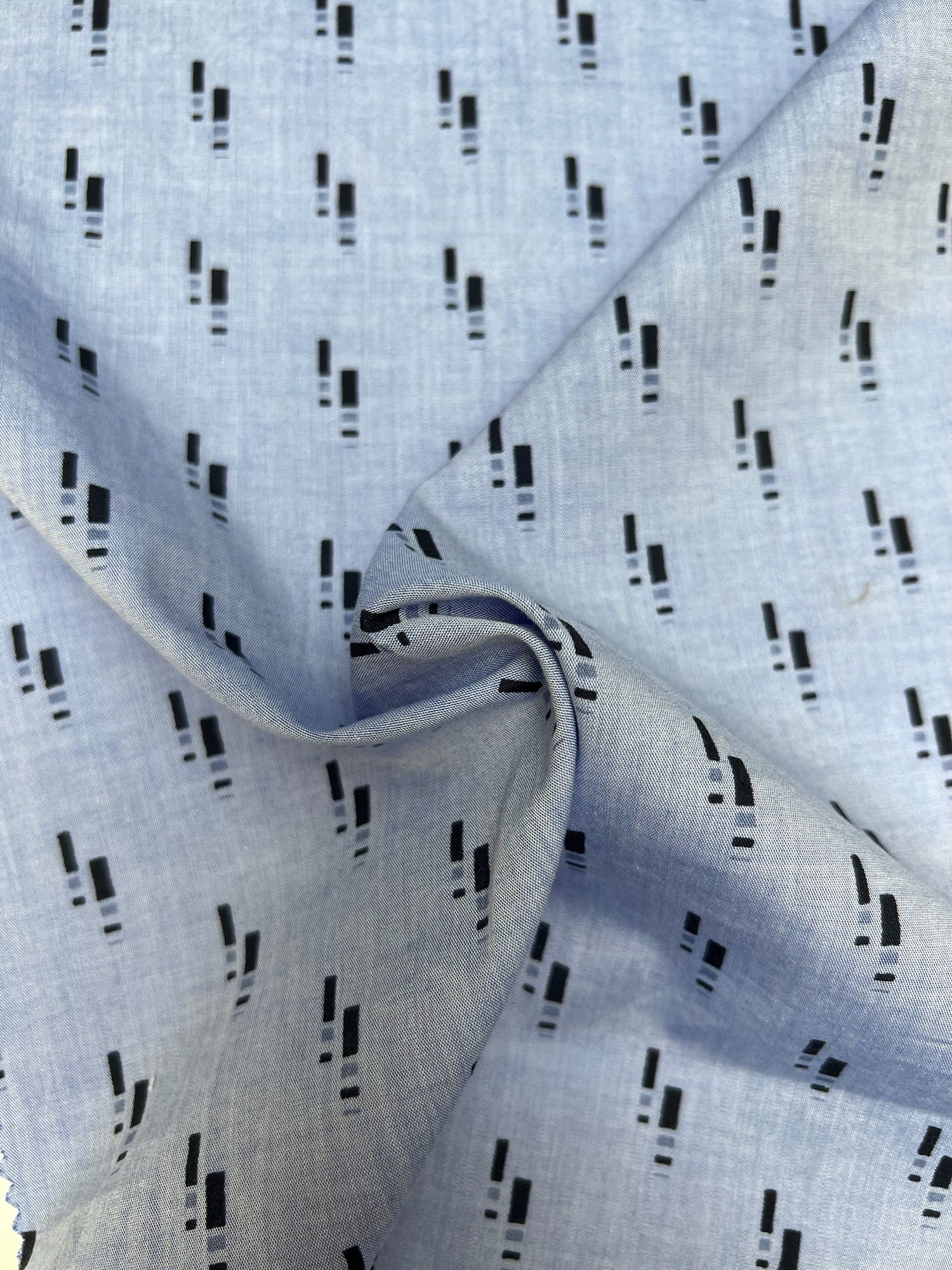 Marvic Fabrics Geo Poplin Shirting Fabric, Blue