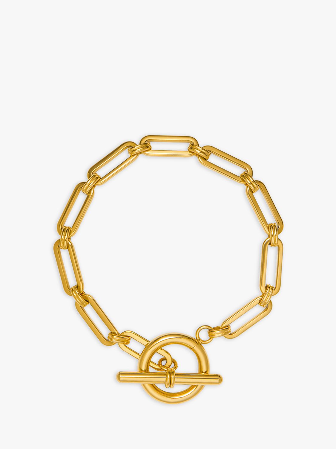 Orelia Luxe Linear Link T-Bar Bracelet, Gold