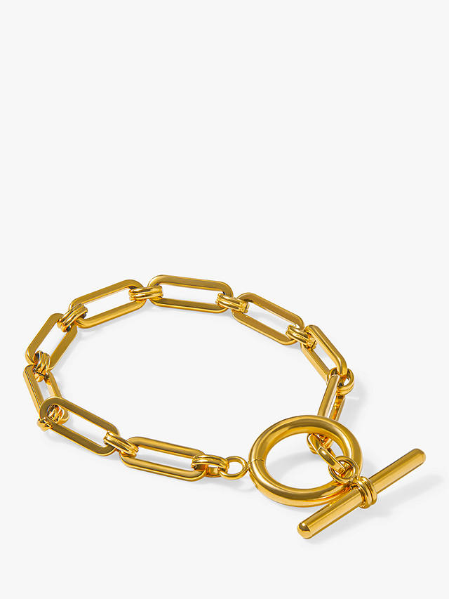 Orelia Luxe Linear Link T-Bar Bracelet, Gold at John Lewis & Partners
