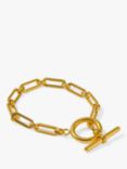 Orelia Luxe Linear Link T-Bar Bracelet, Gold