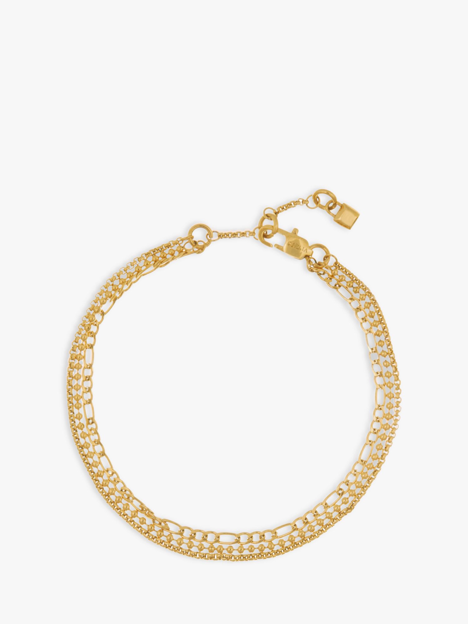 Orelia Luxe Multi Row Chain Layering Bracelet, Gold at John Lewis ...