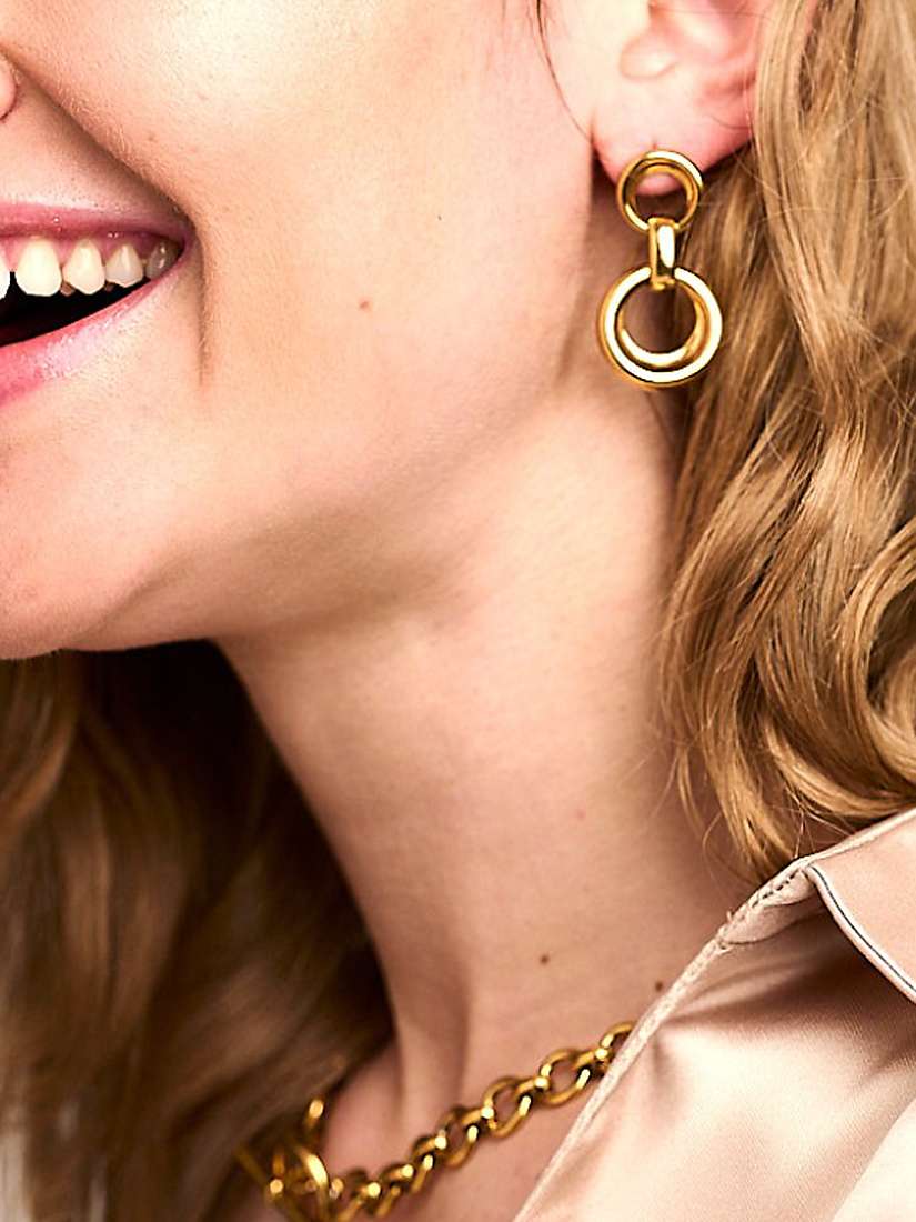 Buy Orelia Luxe Statement Knocker Drop Earrings, Gold Online at johnlewis.com