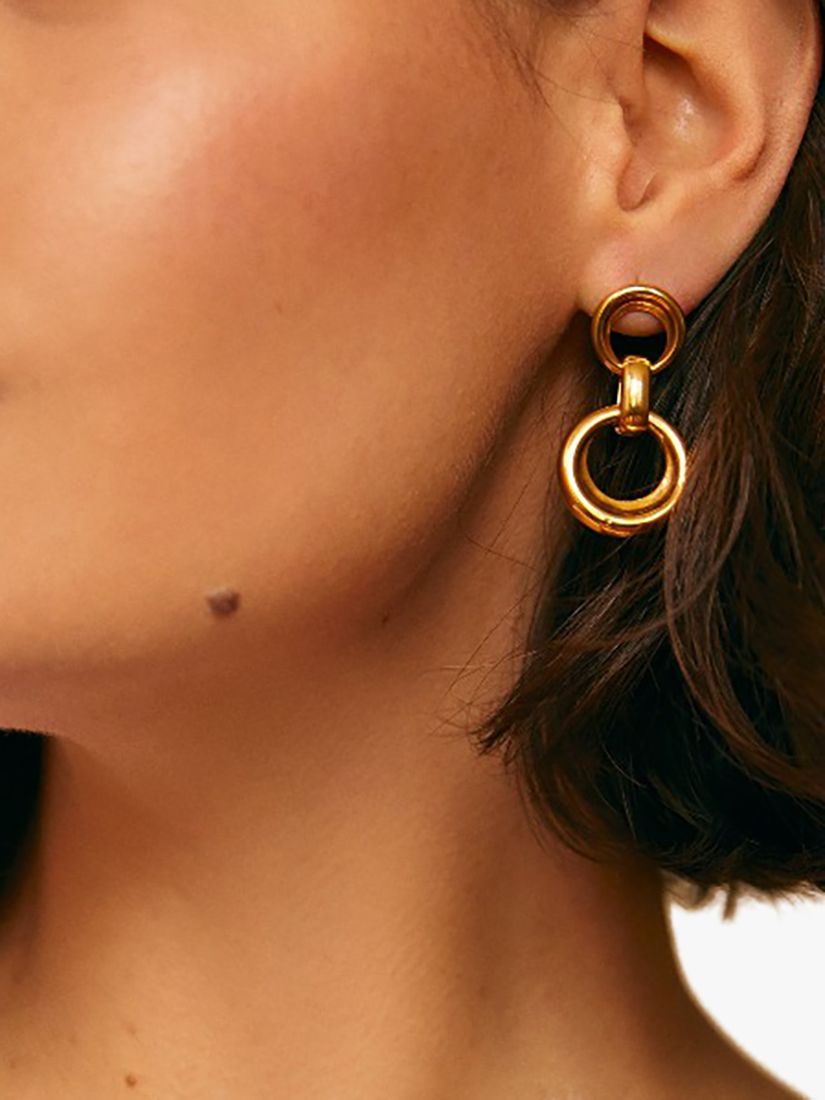 Orelia Luxe Statement Knocker Drop Earrings, Gold