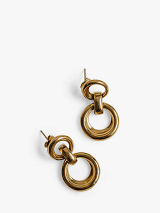 Orelia Luxe Statement Knocker Drop Earrings, Gold
