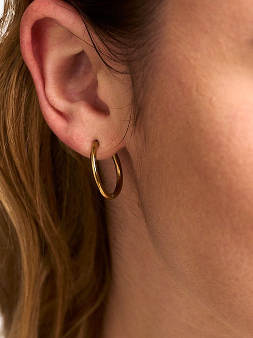 Buy Orelia Luxe Mid Size Hoop Earrings, Gold Online at johnlewis.com