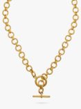 Orelia Luxe Round Link T-Bar Necklace, Gold