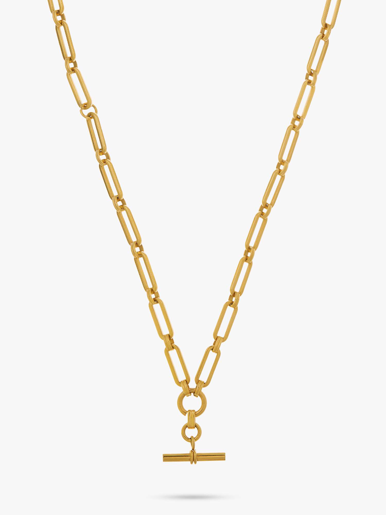 Buy Orelia Luxe Linear Link T-Bar Drop Chain Necklace, Gold Online at johnlewis.com
