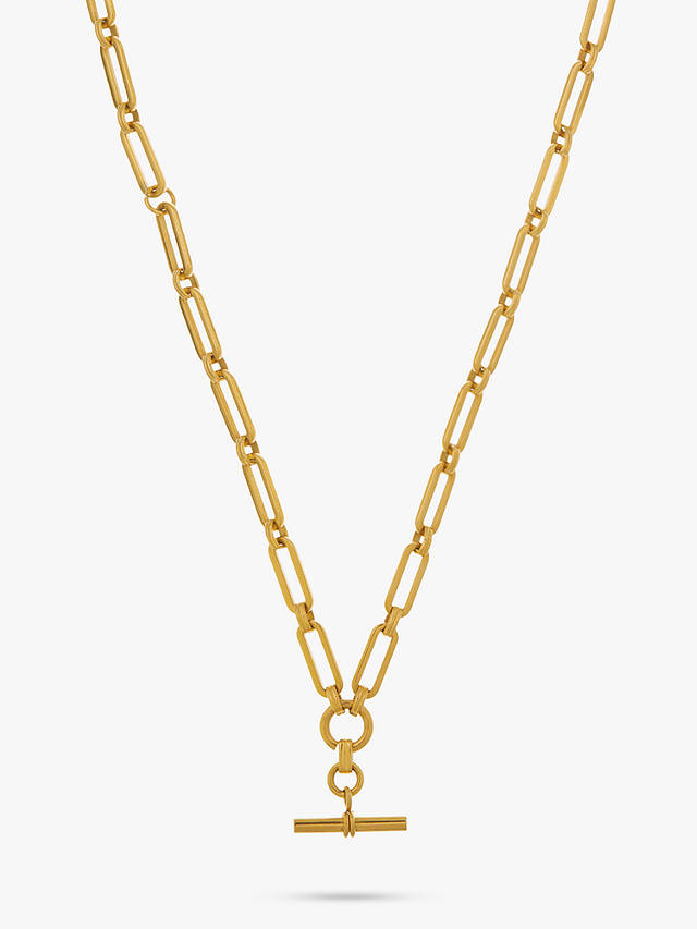 Orelia Luxe Linear Link T-Bar Drop Chain Necklace, Gold