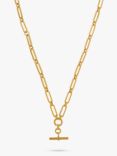 Orelia Luxe Linear Link T-Bar Drop Chain Necklace, Gold