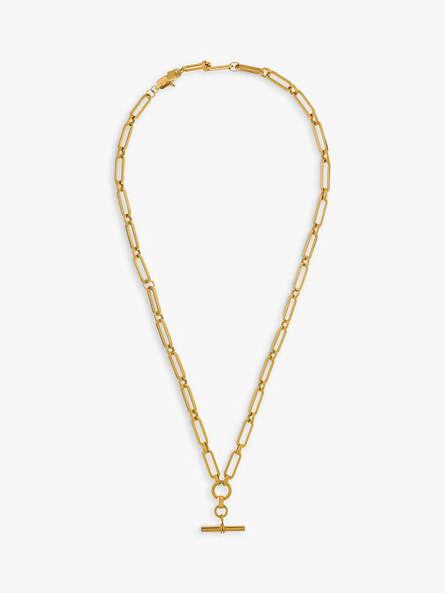 Orelia Luxe Linear Link T-Bar Drop Chain Necklace, Gold