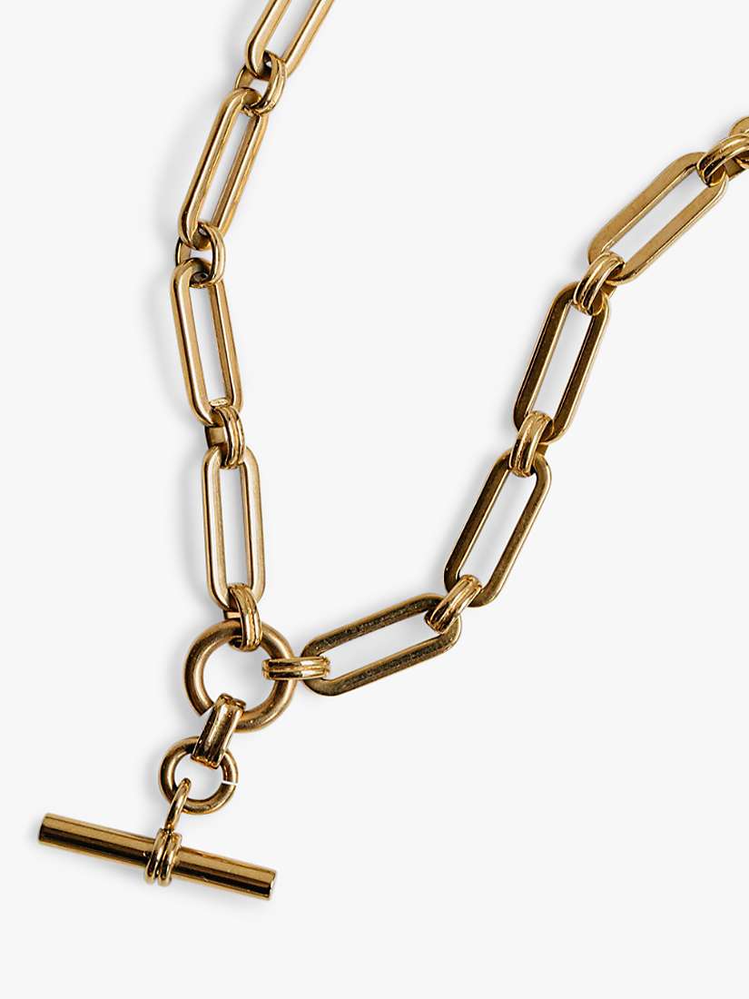 Buy Orelia Luxe Linear Link T-Bar Drop Chain Necklace, Gold Online at johnlewis.com