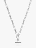 Orelia Luxe Linear Link Necklace, Silver