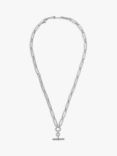 Orelia Luxe Linear Link Necklace, Silver