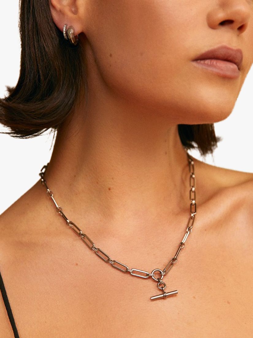 Orelia Luxe Linear Link Necklace Silver at John Lewis Partners