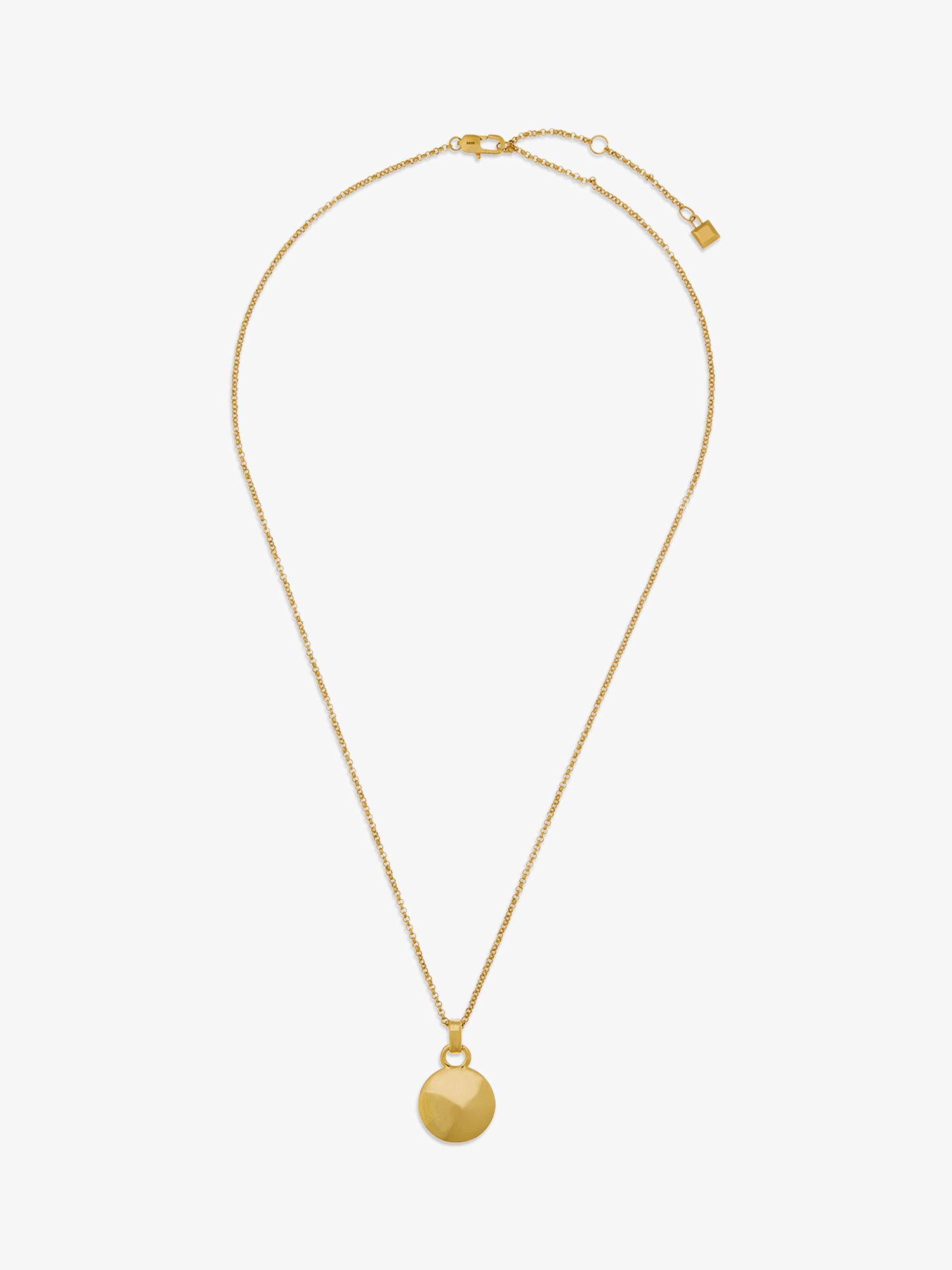 Orelia Luxe Domed Disc Necklace, Gold at John Lewis & Partners